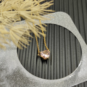 David Yurman 8mm Morganite Heart Diamond Pendant Necklace