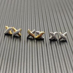 David Yurman Gold X Pavé Diamond Stud Earrings