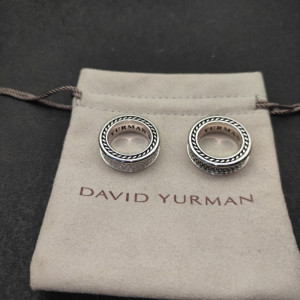 David Yurman 8.5mm Twisted Cable Full Pavé Black Diamond Ring