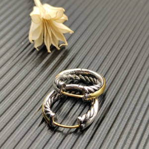 David Yurman 22x6.6mm Cable Single Strand Hoop Earrings