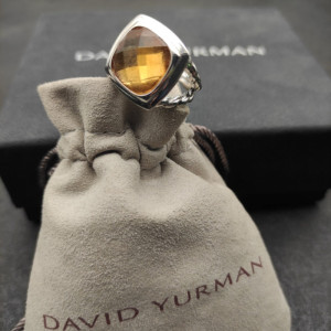 David Yurman 14mm Square Champagne Diamond Ring