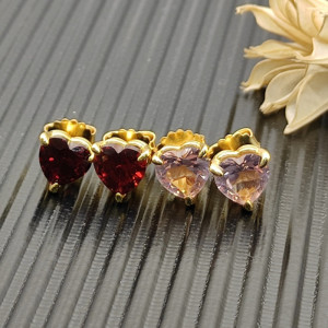 David Yurman 8mm Morganite Heart Stud Earrings