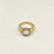 David Yurman Gold Square White Agate Pavé Diamond Ring