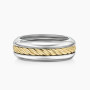 David Yurman Gold and Silver Cable Plain Ring